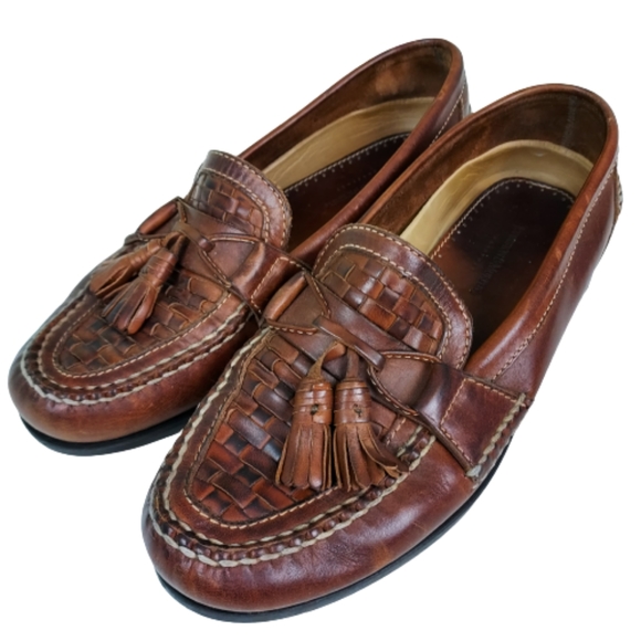 Johnston & Murphy Passport Loafers, Men's size 11.5, brown and tan - Picture 2 of 10